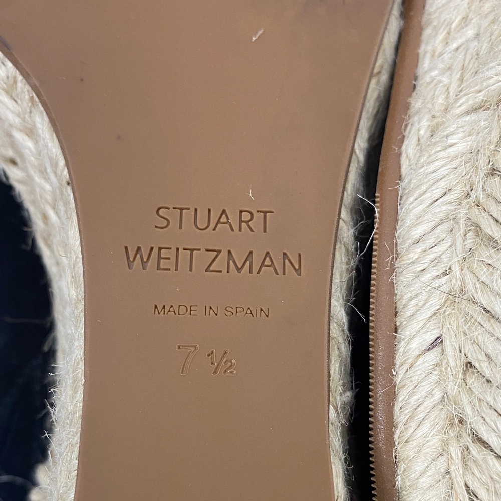 Stuart Weitzman Black Espadrille Wedges Size 7.5 M - Picture 12 of 16